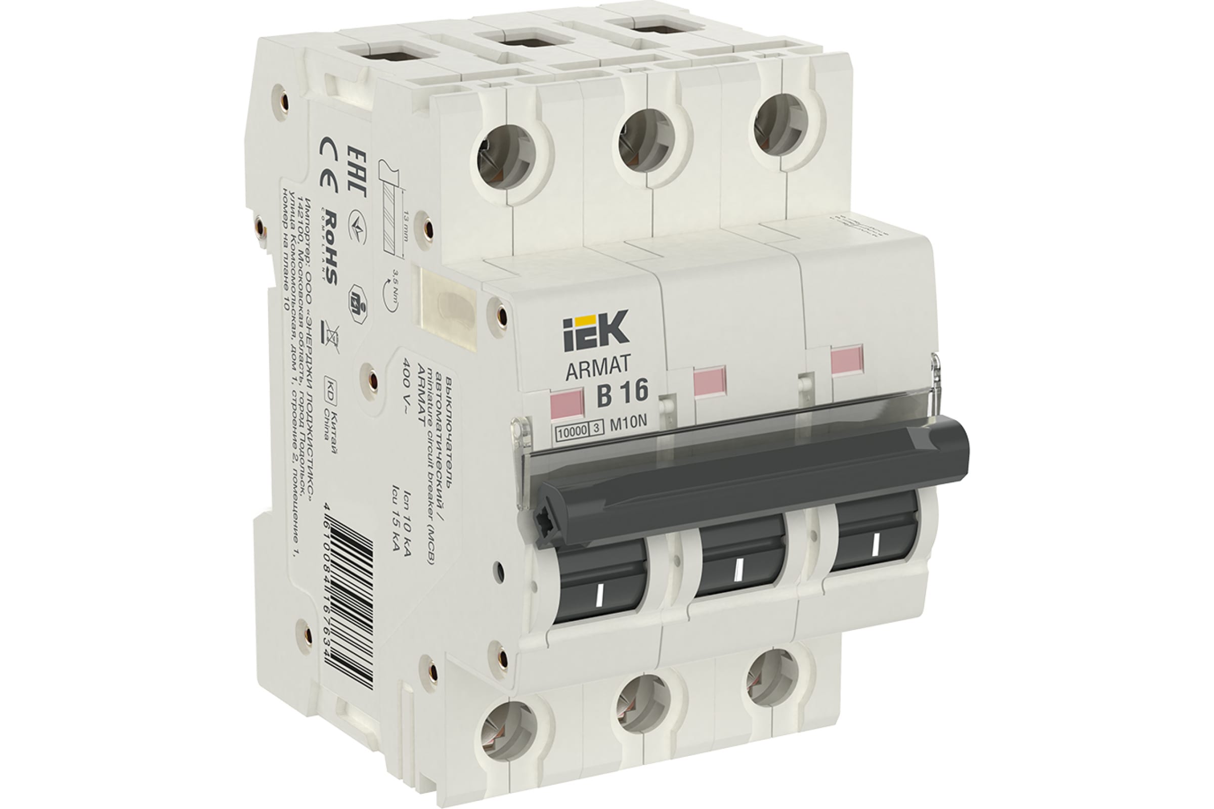 

IEK ARMAT Авт. выкл. M10N 3P B 6А AR-M10N-3-B006