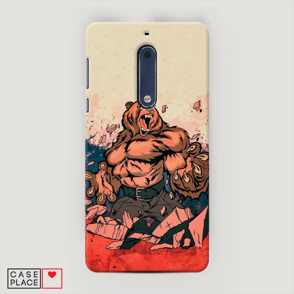 

Чехол Awog "Медведь с флагом РФ" для Nokia 5, 120220-1
