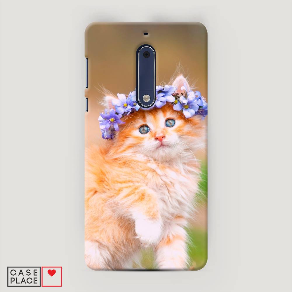 

Чехол Awog "Рыжий кот в венке" для Nokia 5, 120220-1