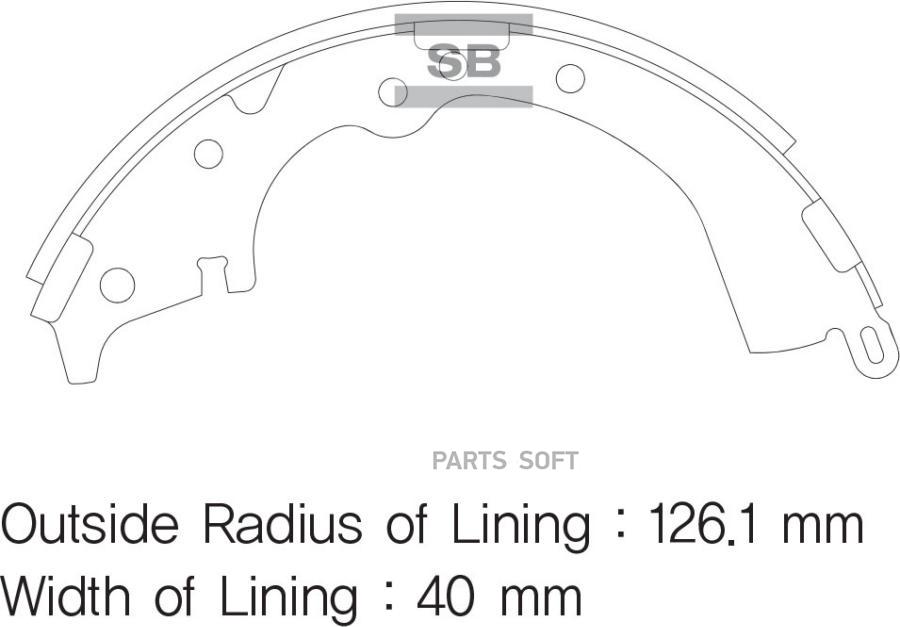 

Колодки барабанные TOYOTA HILUX 01- SA166 1шт SANGSIN BRAKE