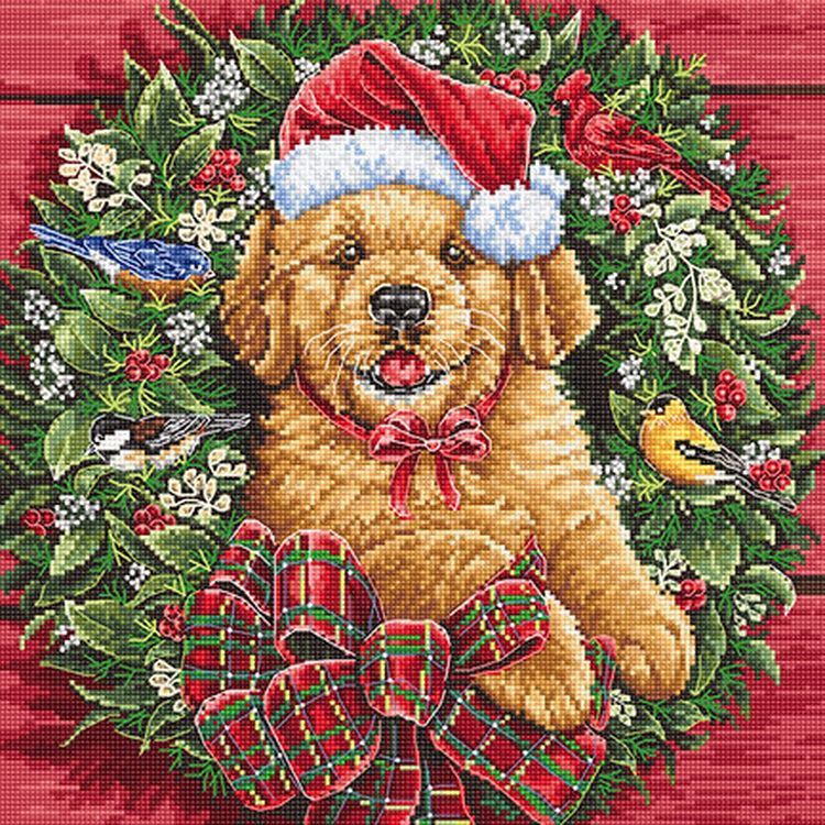 

Набор для вышивания LetiStitch Christmas Puppy