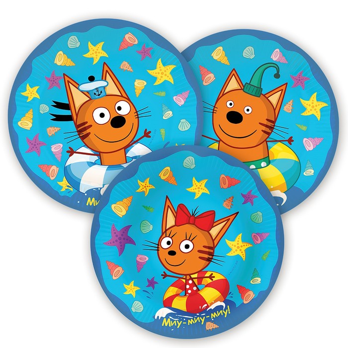 

Тарелка бумажная "Три кота. Морские приключения", 6 штук, 18 см