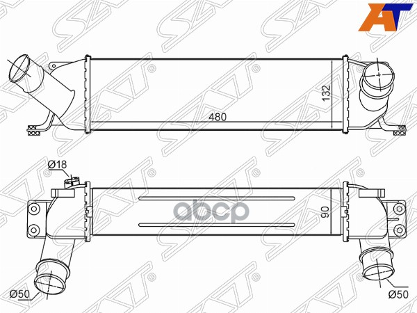 

SAT ST-28190-4A481 Интеркуллер HYUNDAI STAREX/H1 07- 1шт