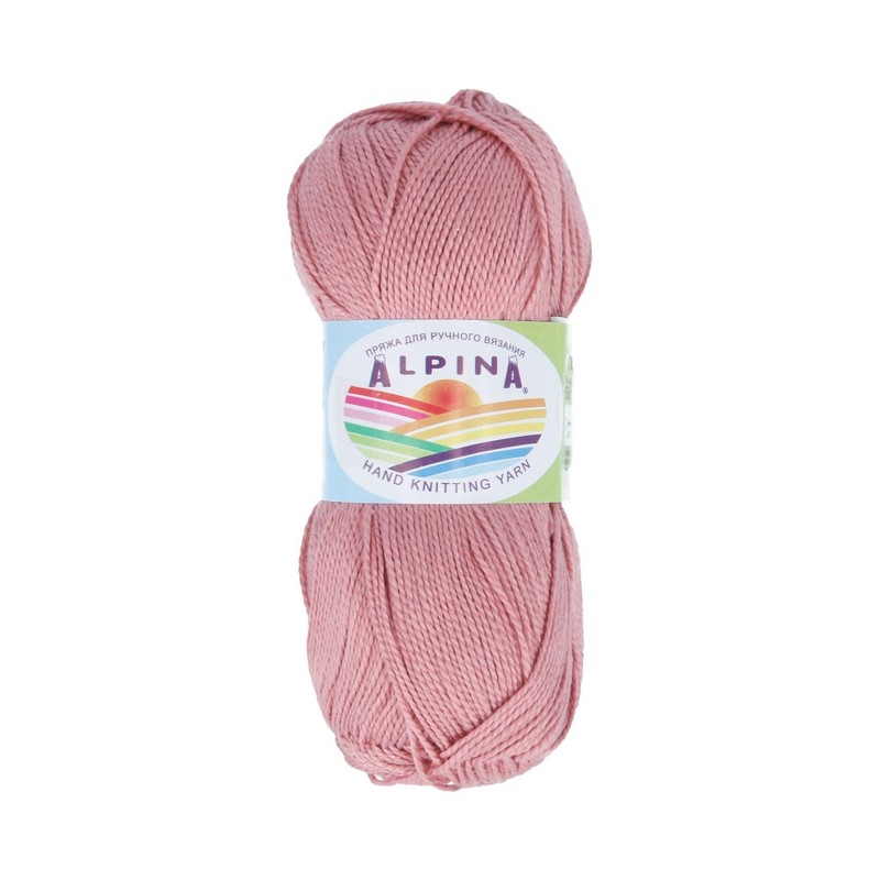 

Пряжа Alpina Holly, мерсеризованный хлопок, 10х50 г, 200 м, цвет 028 грязно-розовый