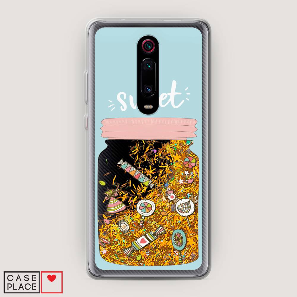 

Жидкий чехол с блестками "Конфетки в банке" на Xiaomi Mi 9T Pro, 35890-1