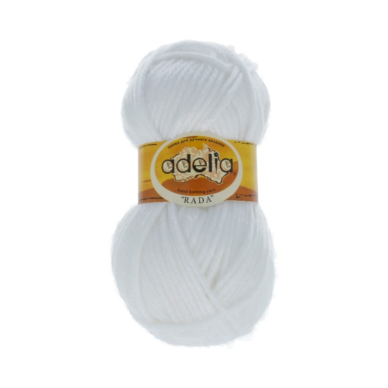 

Пряжа Adelia Rada, акрил, бобина 250 г, 230 м, цвет 001 белый