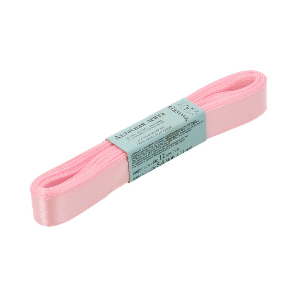 

Лента Gamma 12 мм, 5,4 м, № 066, цвет розовый