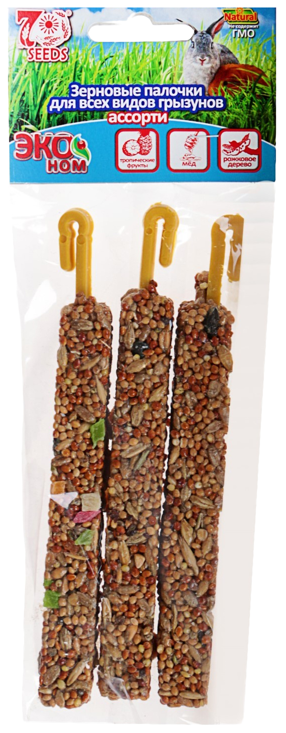 Зерновые палочки для грызунов Seven Seeds Эконом фрукты, мед, рожковое дерево, 75 г 3 шт