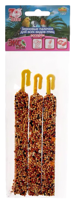 Зерновые палочки для птиц Seven Seeds Эконом кунжут, мед, кокос, 75 г 4 шт