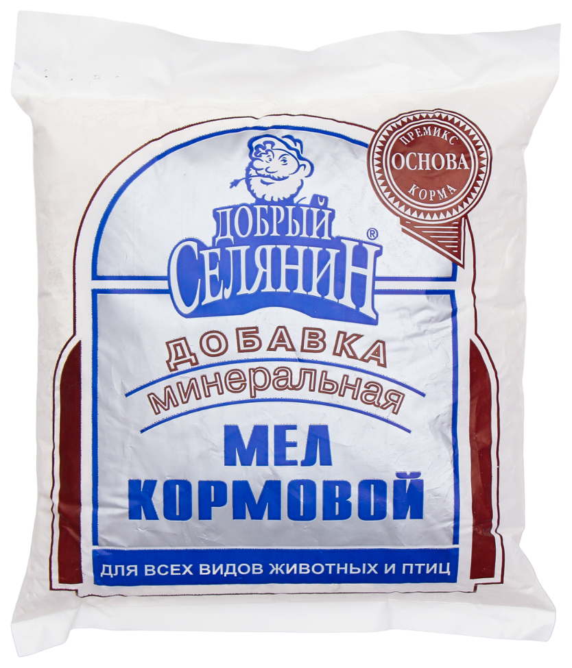 Премикс для сельхозживотных и птиц Добрый селянин мел кормовой, 1 кг