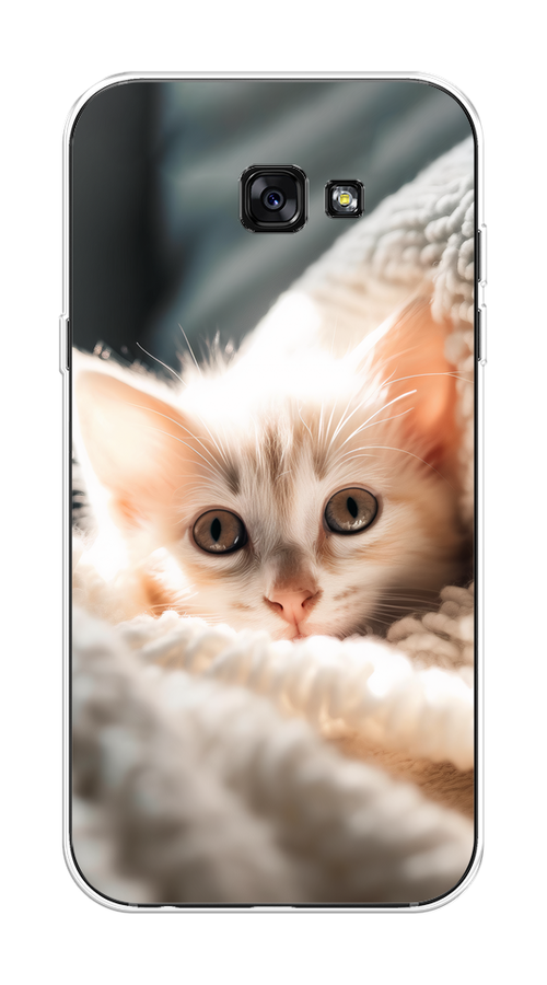 

Чехол на Samsung Galaxy A7 2017 "Белый шкодливый котенок", Серый;белый;бежевый;оранжевый, 20950-1