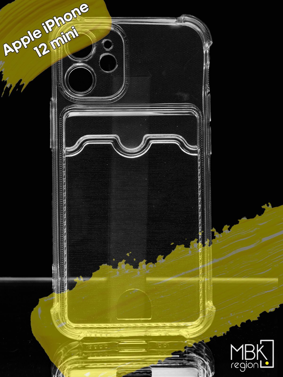 

Чехол для карты на Apple iPhone 12 Mini с усиленными углами, прозрачный, Silicone case