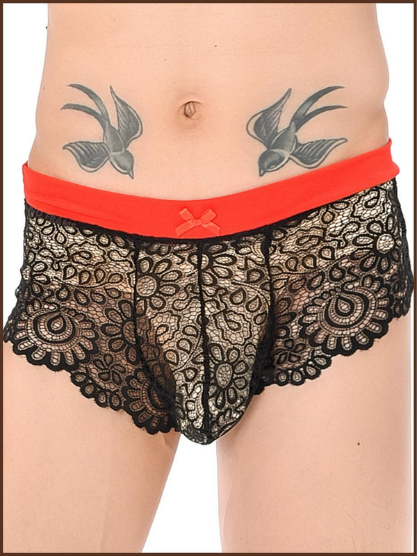 

Трусы мужские No Frame Кружевные трусы красные 3XL, Кружевные трусы