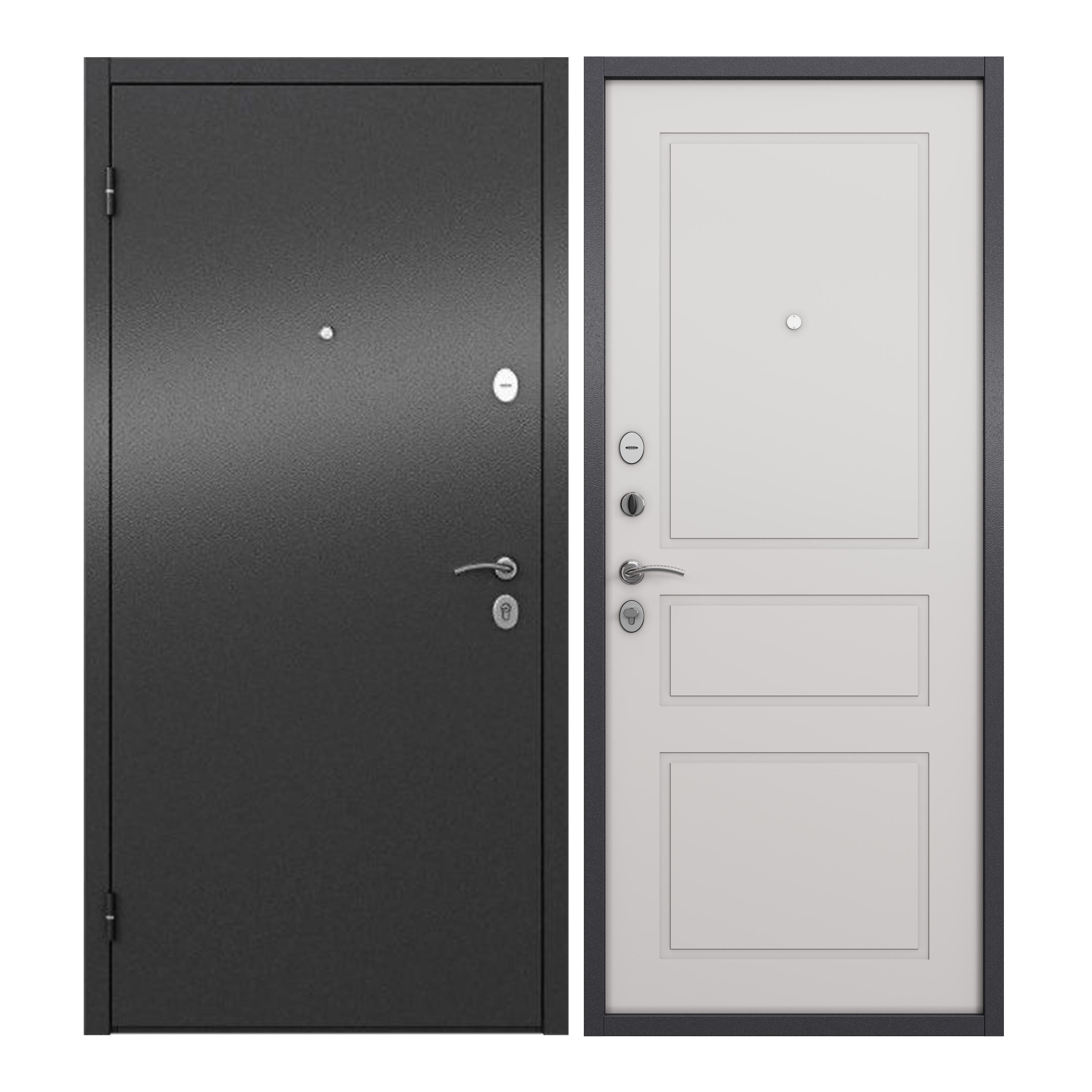 фото Дверь входная для квартиры proline металлическая apartment 860х2050, серый/белый
