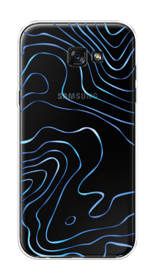 

Чехол на Samsung Galaxy A7 2017 "Blue lines", Прозрачный;синий, 20950-1
