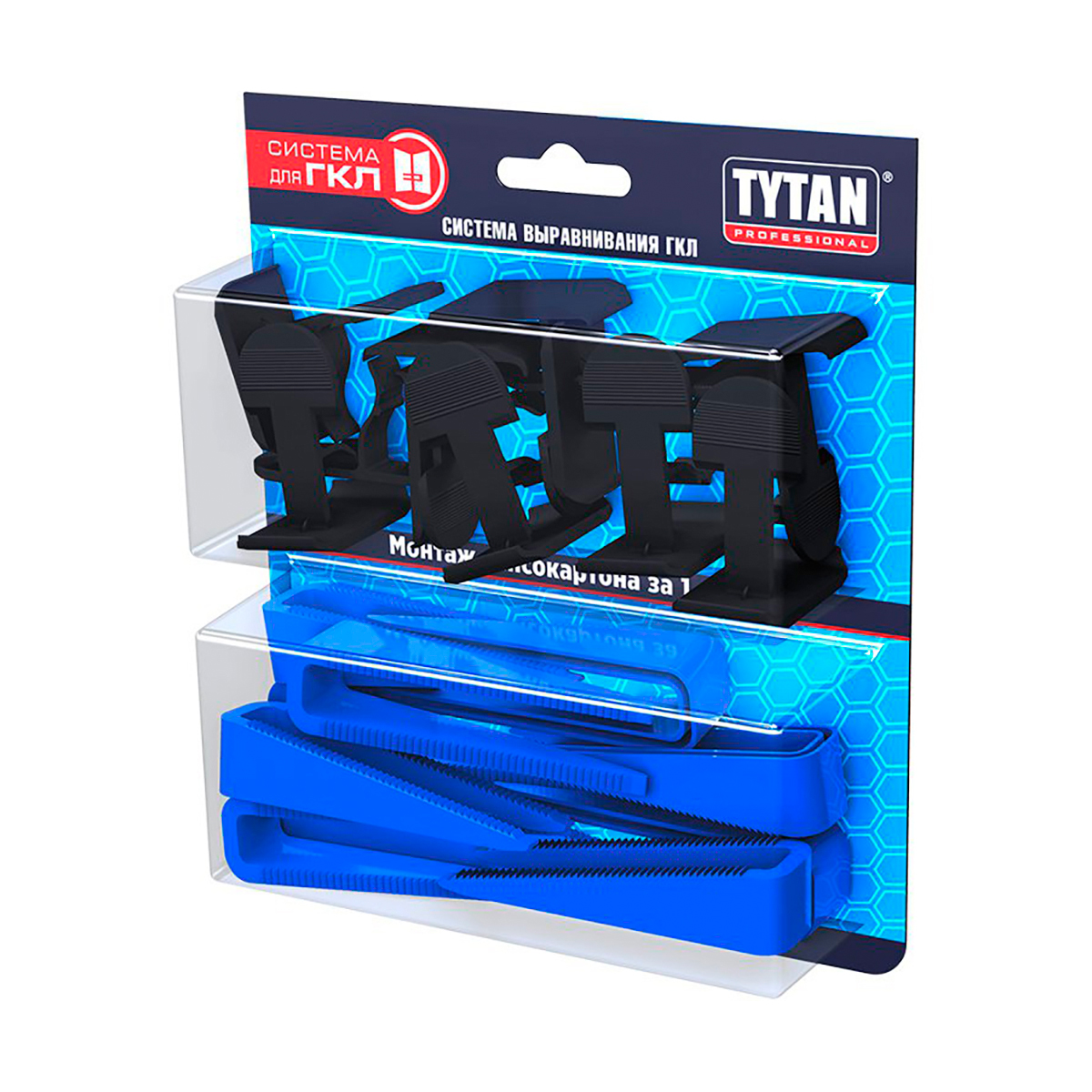 Система выравнивания гипсокартона Tytan Professional, клинья 30 шт + клипсы 30 шт клипсы