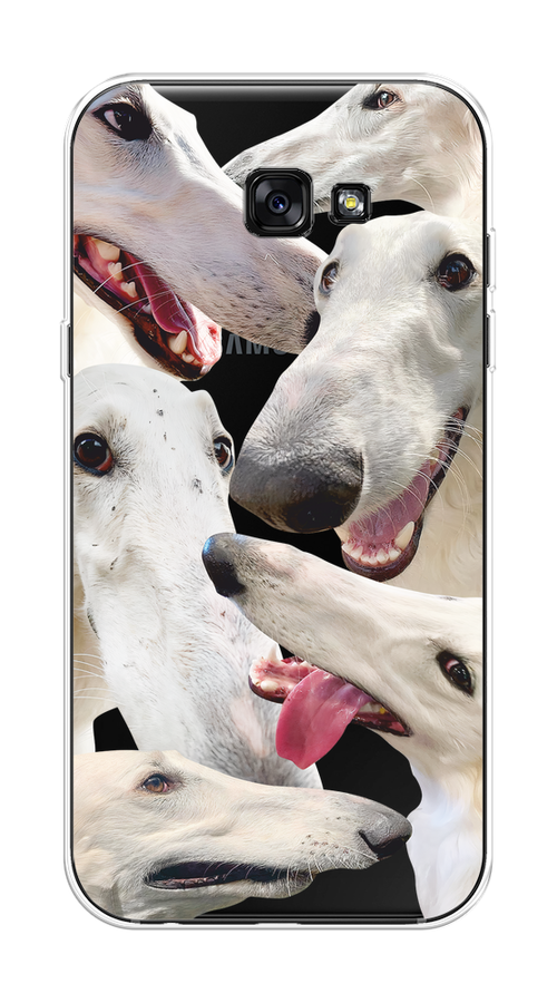 

Чехол на Samsung Galaxy A7 2017 "Собака с длинным носом", Белый;бежевый;розовый, 20950-1