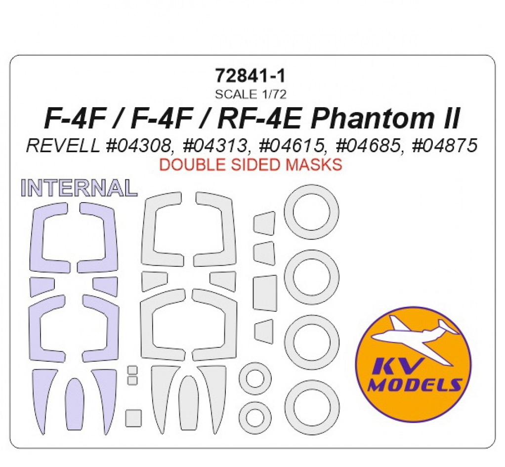 

72841-1KV Окрасочная маска F-4F / F-4F / RF-4E Phantom II REVELL 04308, 04313, 04615