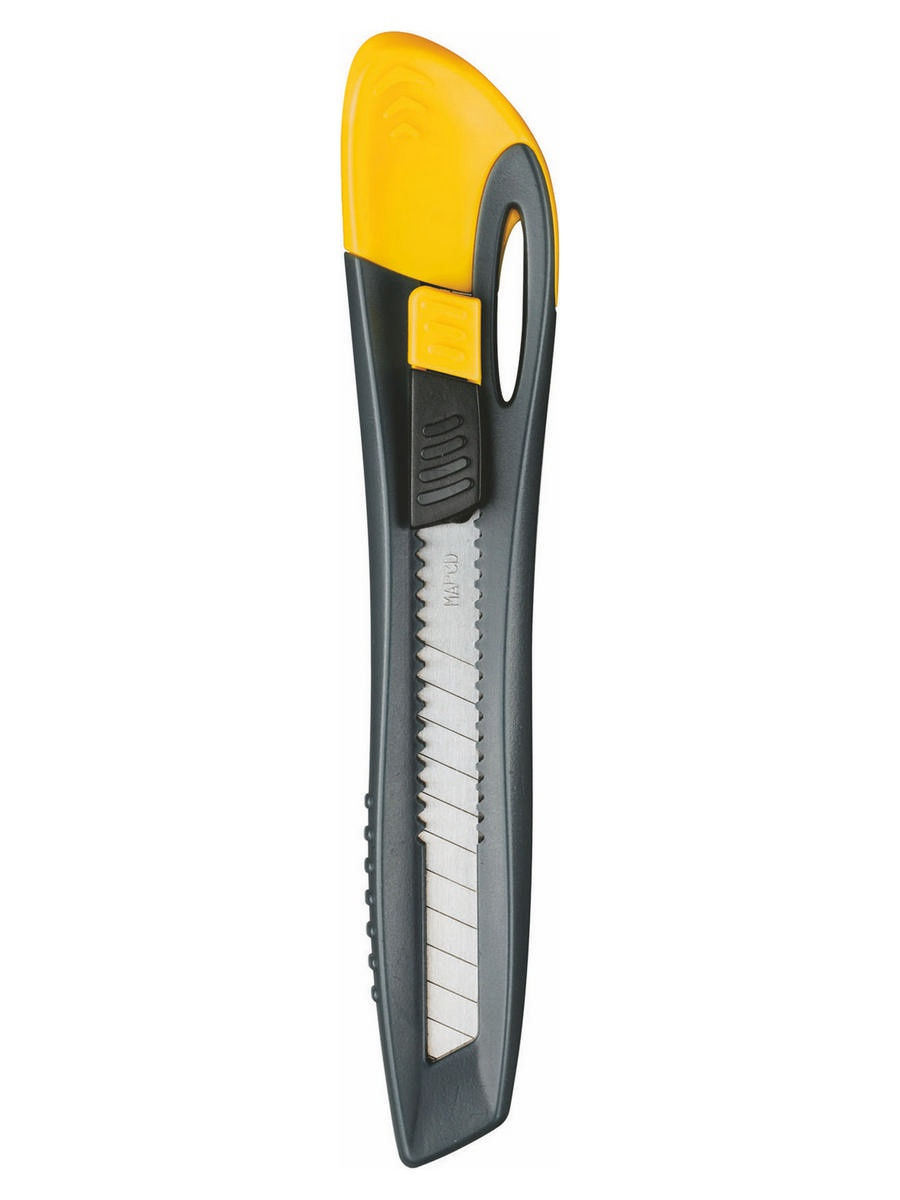 Нож канцелярский MAPED Universal, 092310,  желтый, с ручным фиксатором лезвия, 9мм