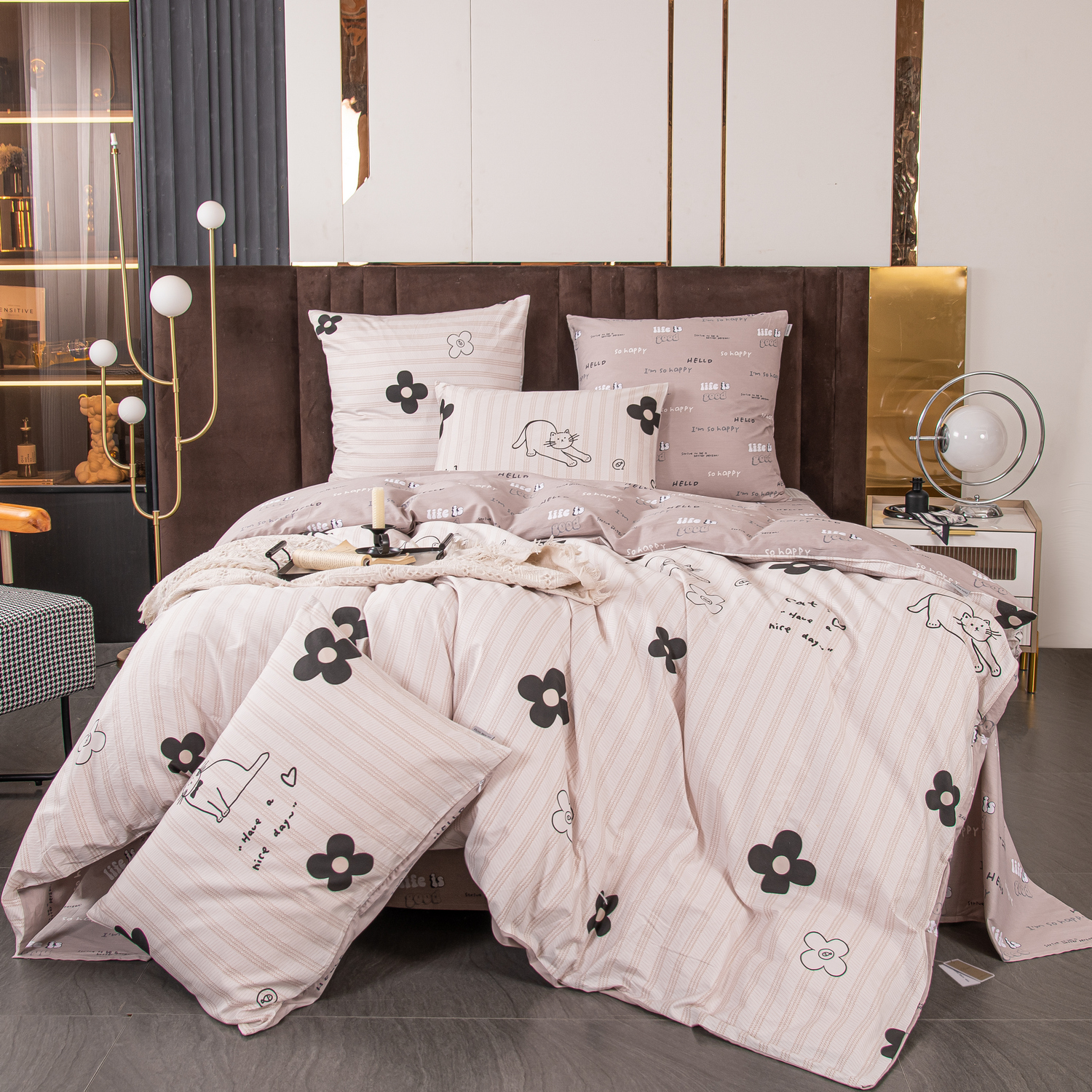 

Комплект постельного белья Ситрейд Сатин 100% хлопок C626 Семейный, 758764509