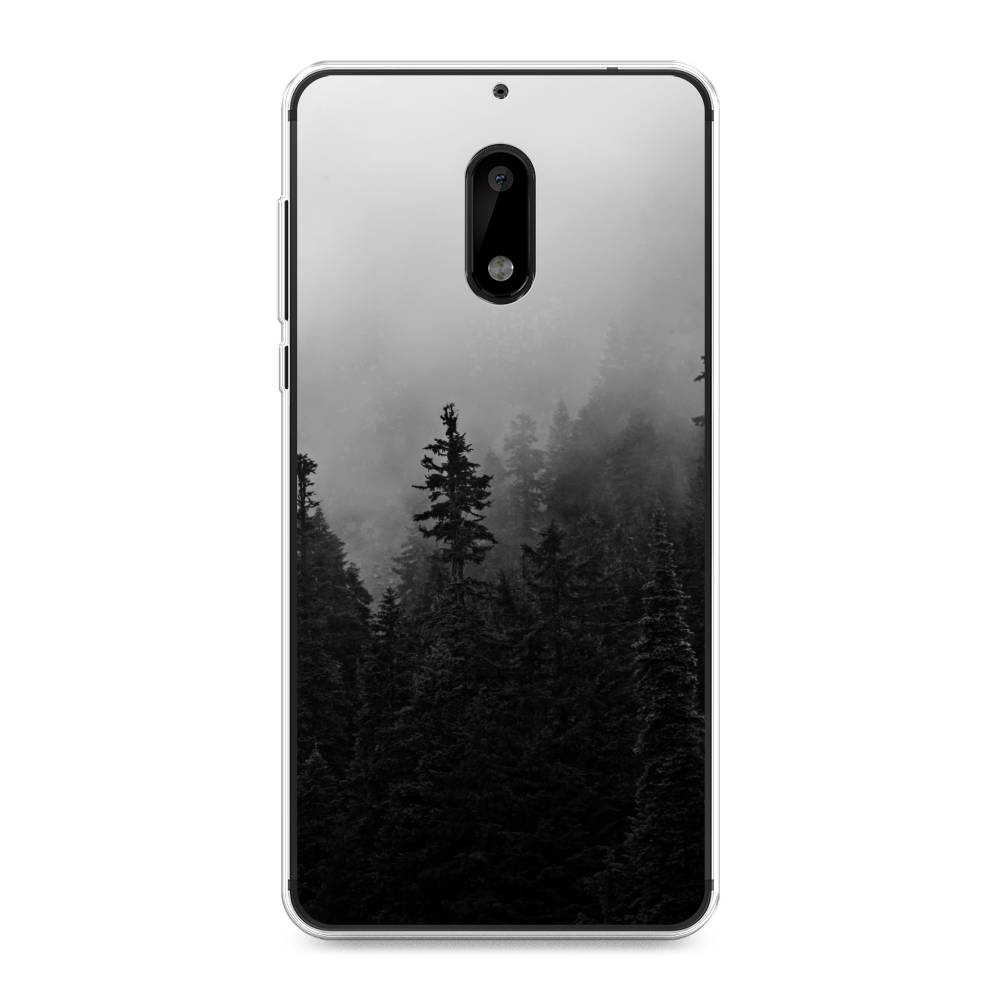 

Чехол на Nokia 6 "Туманный лес", Серый;черный, 120350-2