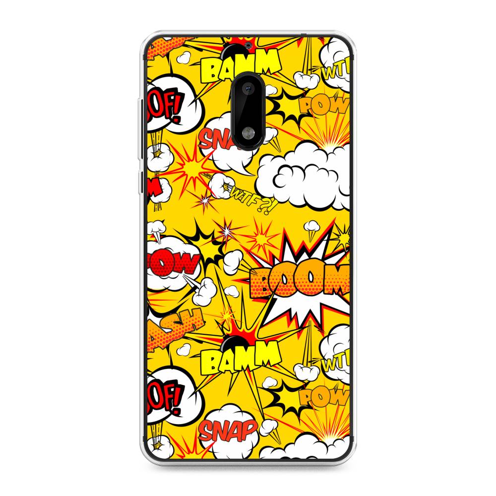 

Чехол на Nokia 6 "Поп Арт эффекты", Желтый;белый;оранжевый, 120350-6