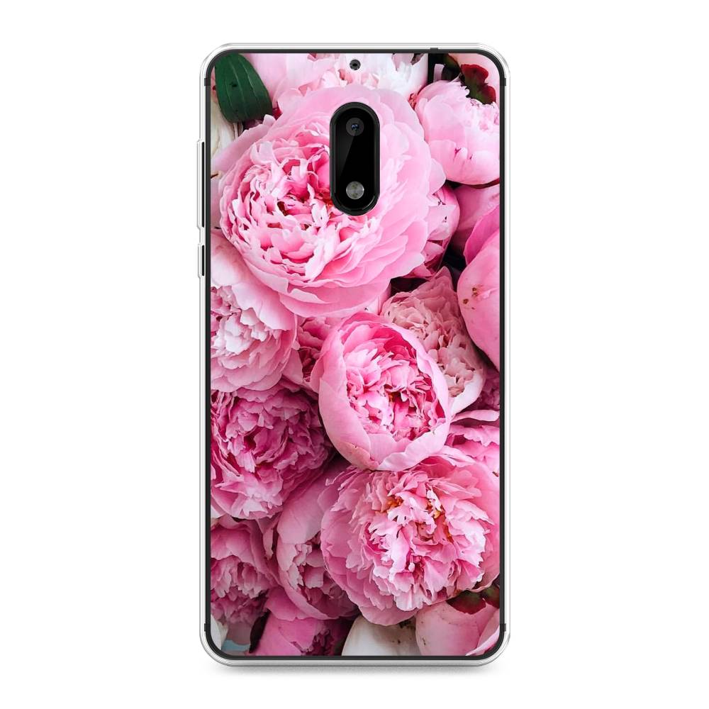 

Чехол на Nokia 6 "Розовые пионы", Бежевый;розовый, 120350-2