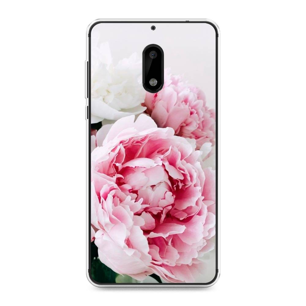

Чехол на Nokia 6 "Розовые и белые пионы", Розовый;белый, 120350-2