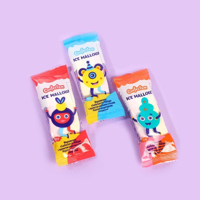 Маршмеллоу Confectum ice mallow с ароматом клубники и банана 11 г