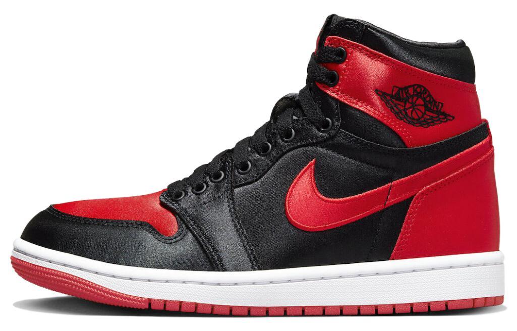 

Кеды унисекс Jordan Air Jordan 1 High OG Satin Bred 2023 черные 42 EU, Черный, Air Jordan 1 High OG Satin Bred 2023