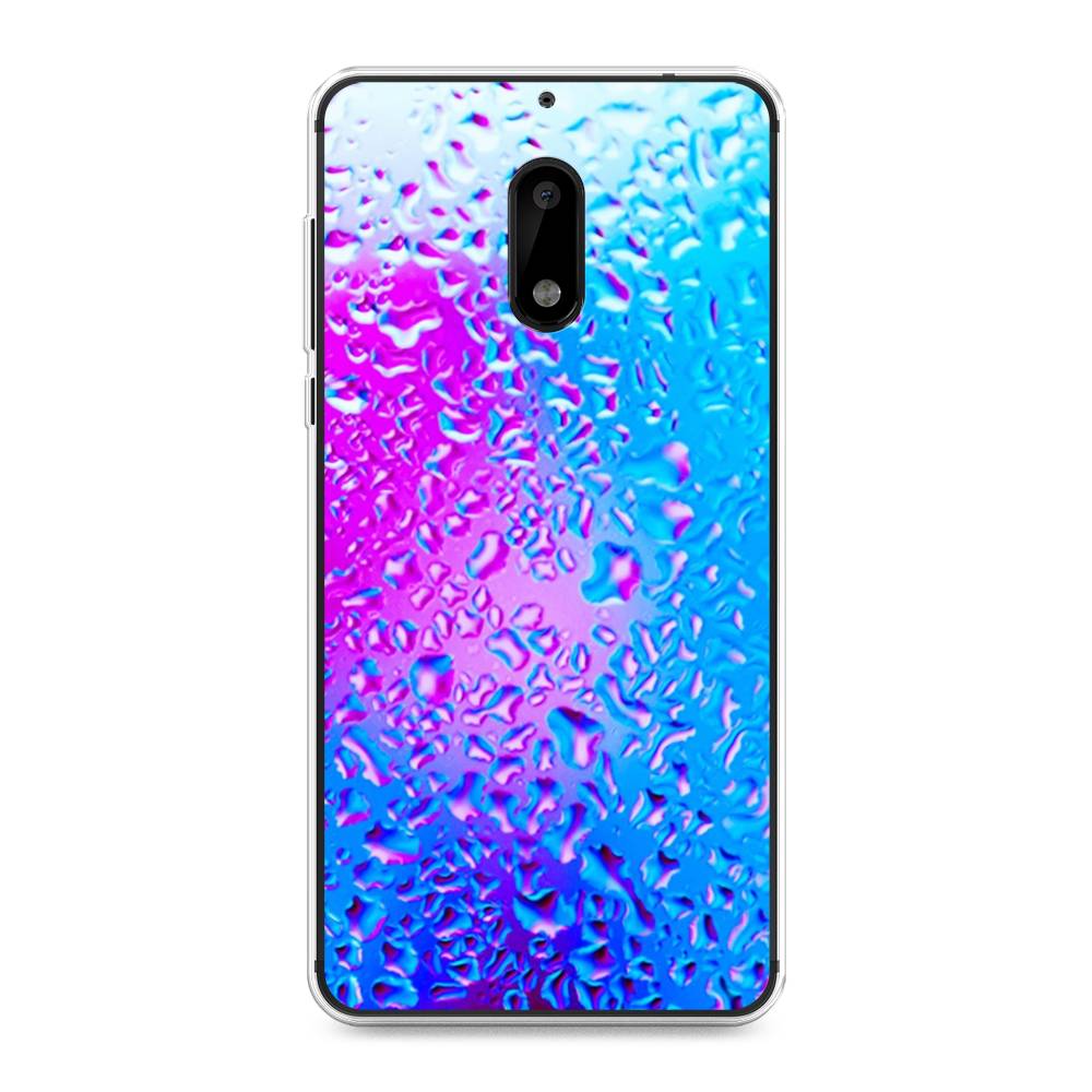 

Чехол на Nokia 6 "Капли на стекле", Голубой;розовый, 120350-3