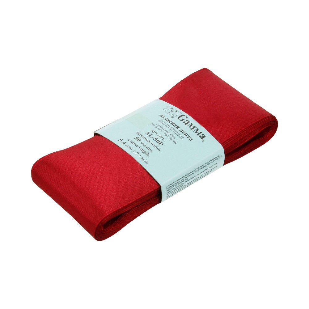 

Лента Gamma 50 мм, 5,4 м, № 048, цвет бордовый, Красный