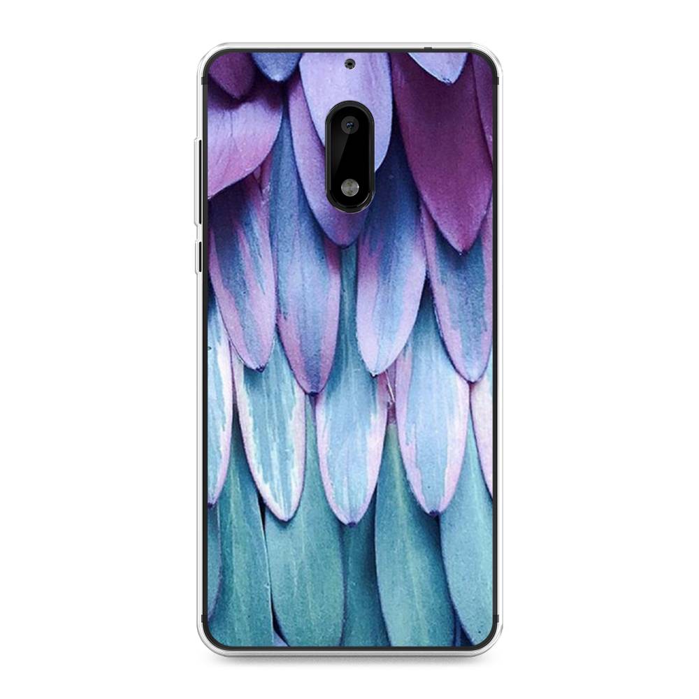 

Чехол на Nokia 6 "Синее перо", Фиолетовый;голубой, 120350-3
