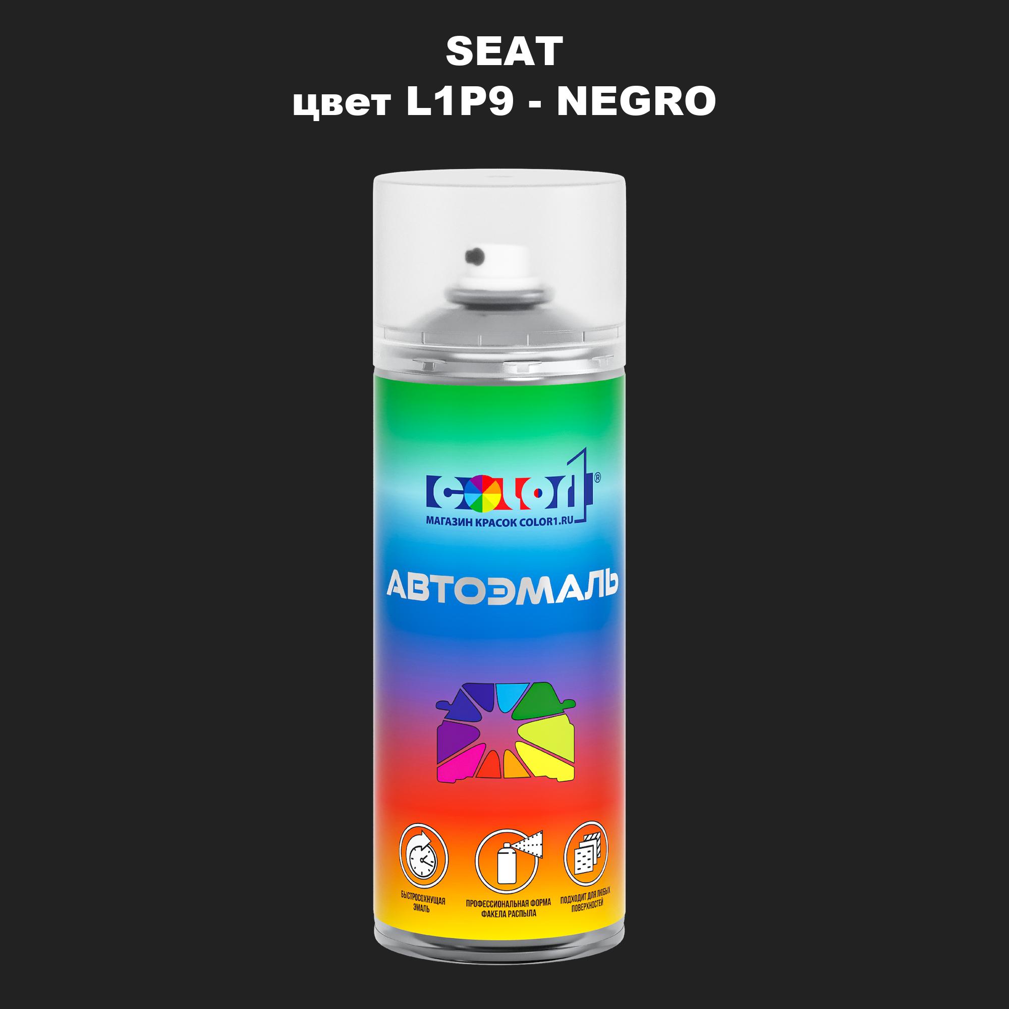 

Аэрозольная краска COLOR1 для SEAT, цвет L1P9 - NEGRO, Прозрачный