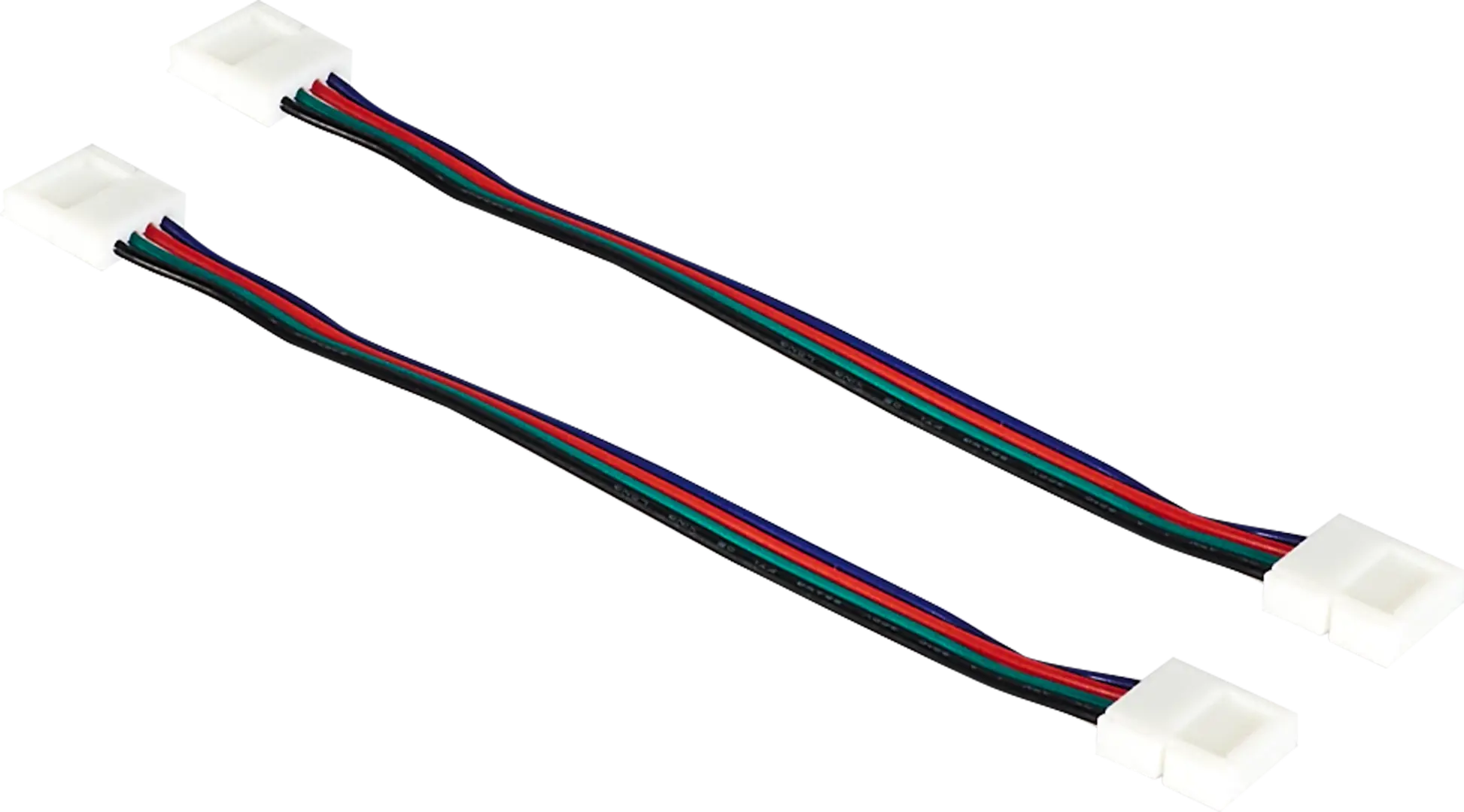 фото Коннекторы для rgb светодиодной ленты 5050 12-24 в 10 мм ip20 2 клипсы с проводами, apeyron