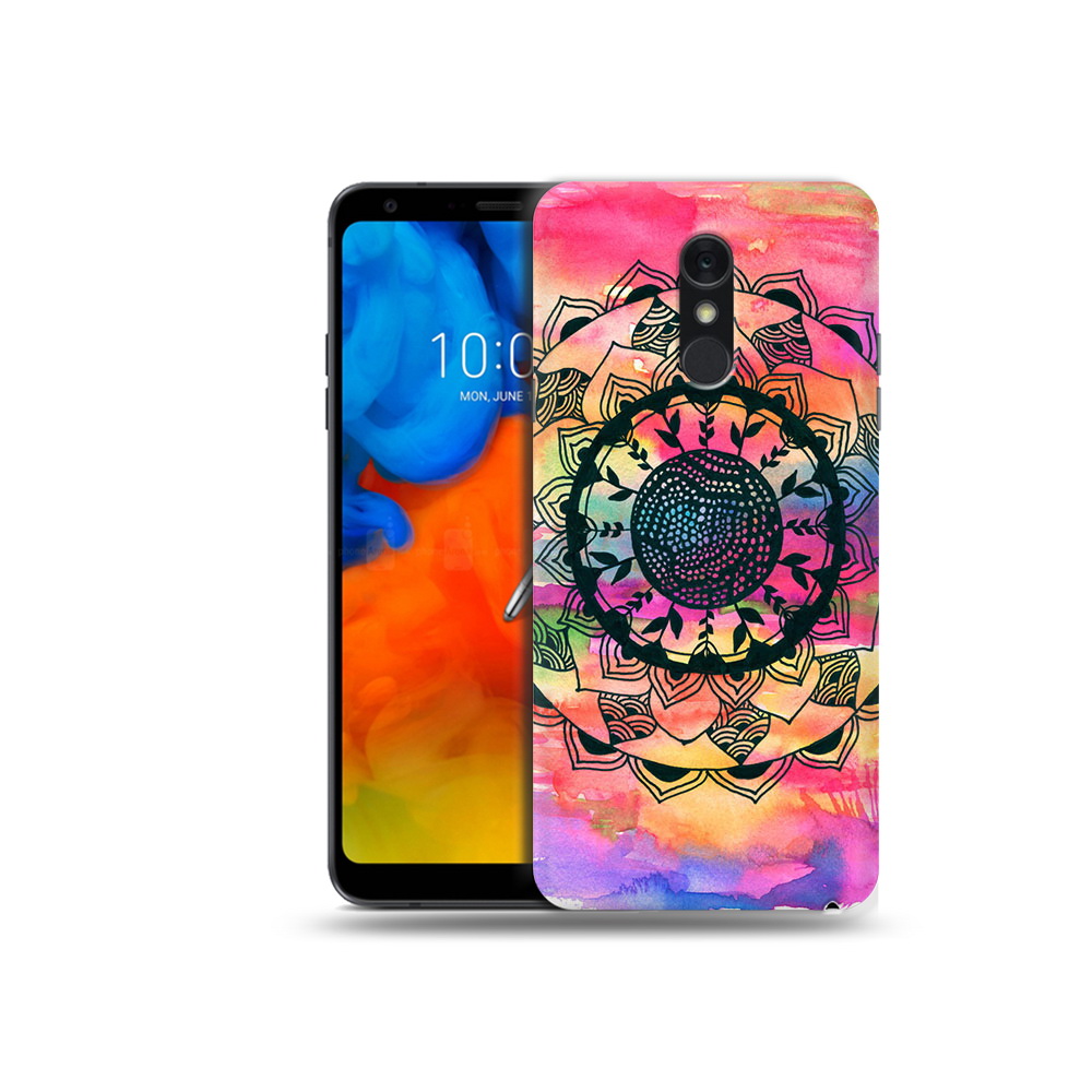 

Чехол MyPads Tocco для LG Q Stylus яркая абстракция круглый цветок, Прозрачный, Tocco