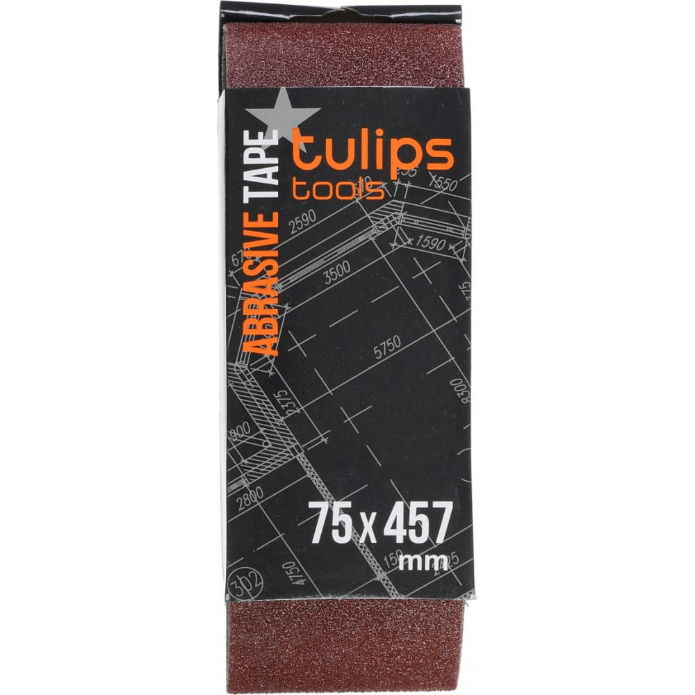 Лента шлифовальная (3 шт; 75х457 мм; P240) Tulips tools EA07-407