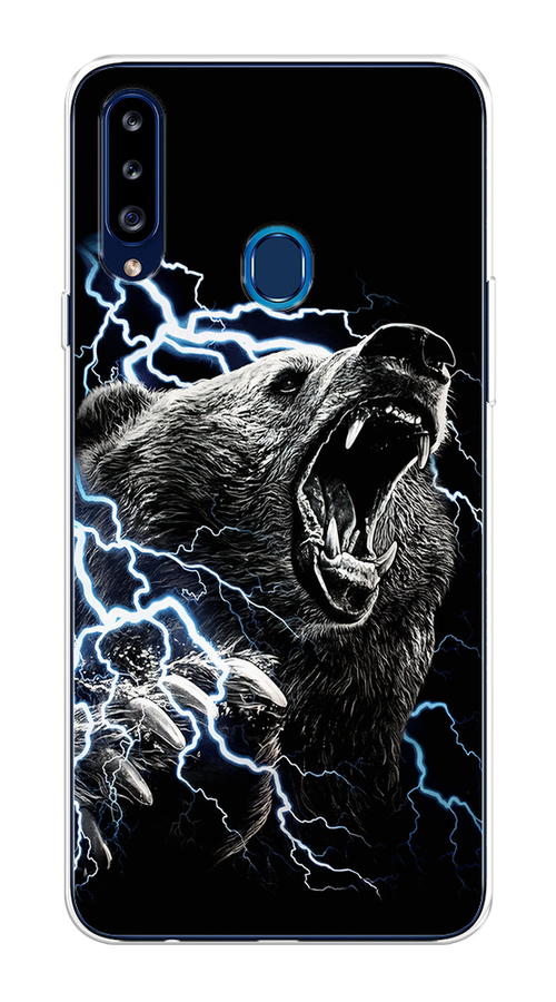 

Чехол на Samsung Galaxy A20s "Гроза и медведь", Черный;серый;серебристый, 2100850-1