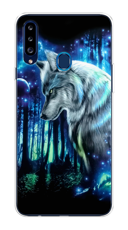 

Чехол на Samsung Galaxy A20s "Сказочный волк", Синий;серебристый;черный, 2100850-1