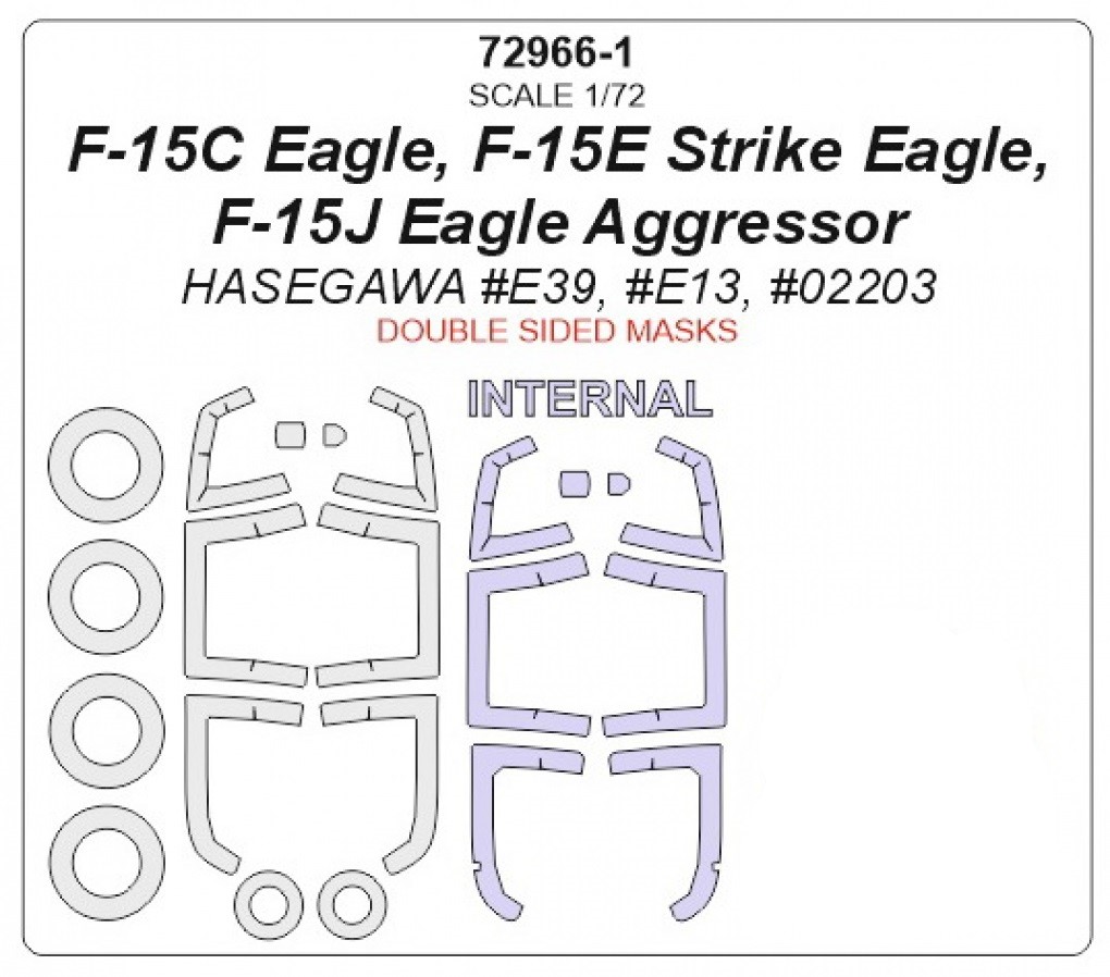 

F-15E Strike Eagle, F-15J Eagle Aggressor Hasegawa E39, E13, 02203 - wheels masks