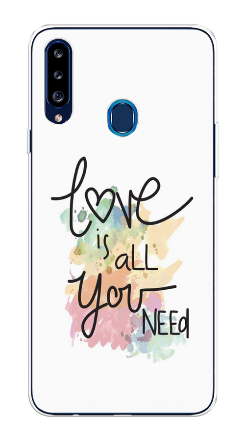 

Чехол на Samsung Galaxy A20s "Love is all you need", Белый;черный;зеленый, 2100850-1