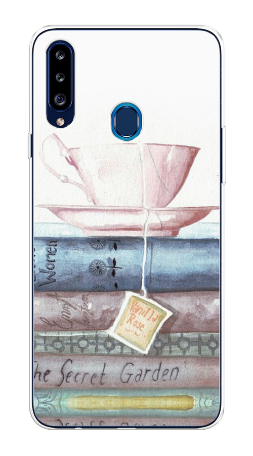 

Чехол на Samsung Galaxy A20s "Книжное чаепитие", Желтый;розовый;белый, 2100850-1