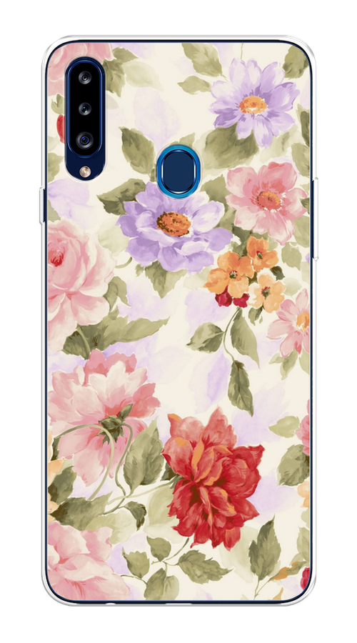 

Чехол на Samsung Galaxy A20s "Акварельные пионы", Розовый;бежевый, 2100850-1