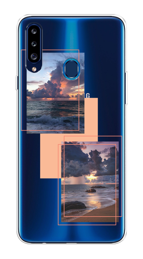 

Чехол на Samsung Galaxy A20s "Sky collage", Розовый;прозрачный;синий, 2100850-1