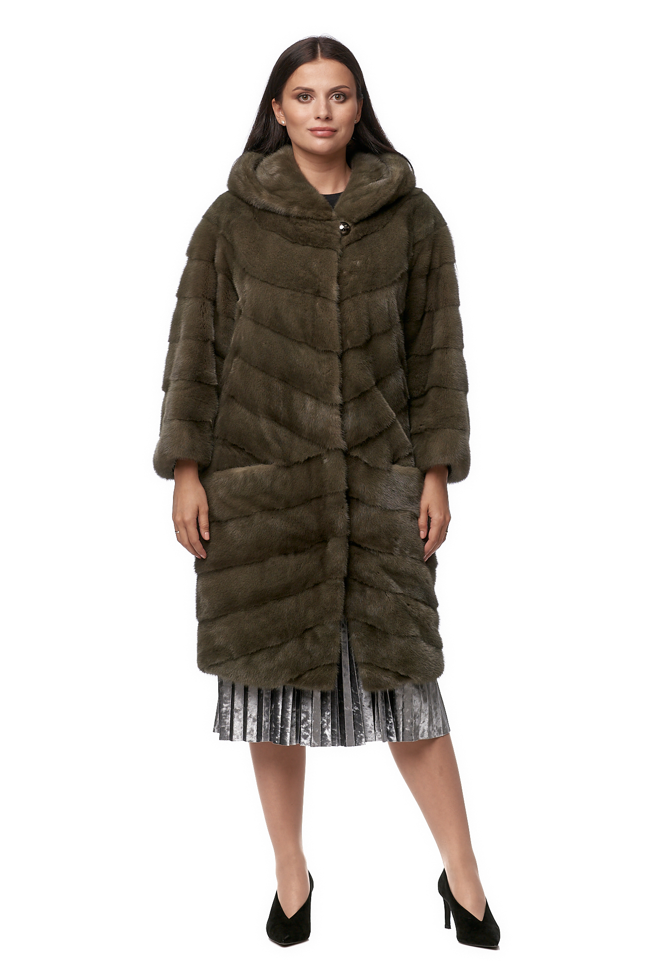 

Шуба женская МОСМЕХА 8013456 зеленая 44 RU, Зеленый, 8013456