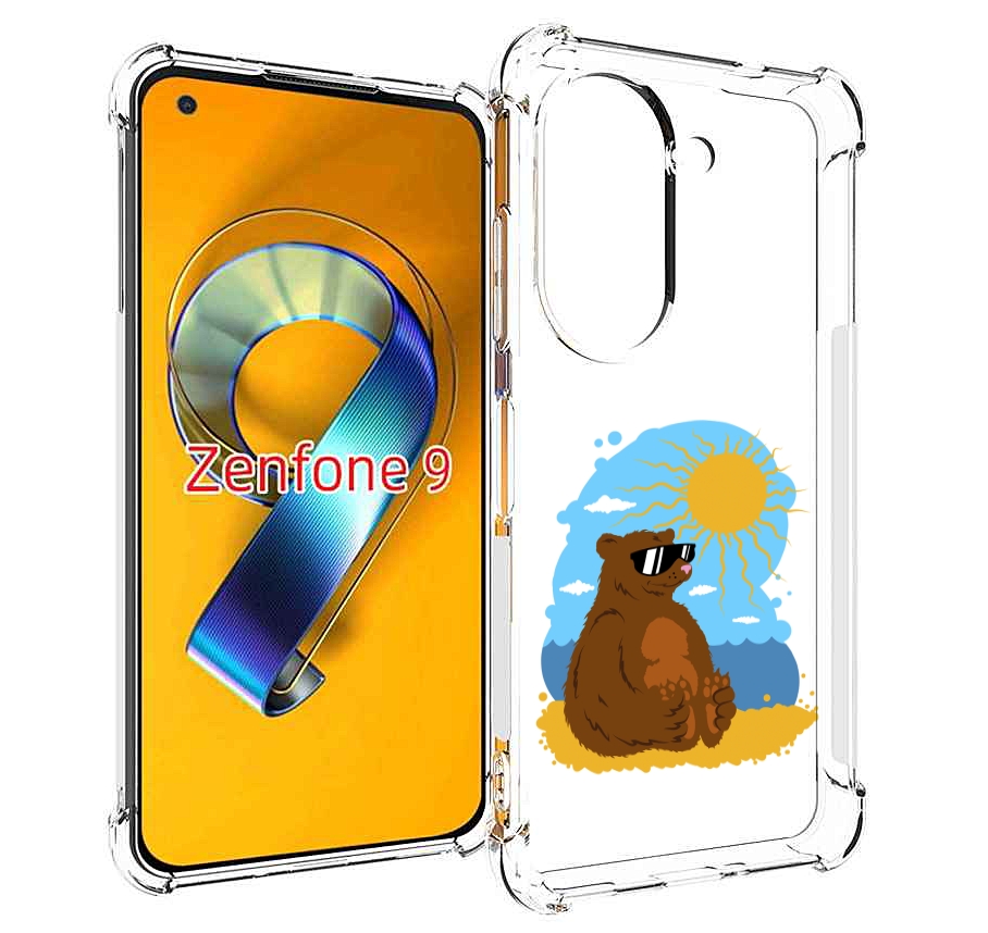 Чехол MyPads медведь на чиле для Asus Zenfone 9 (AI2202)