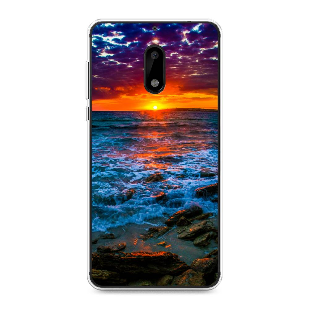 

Чехол на Nokia 6 "Закат 1", Оранжевый;синий, 120350-2