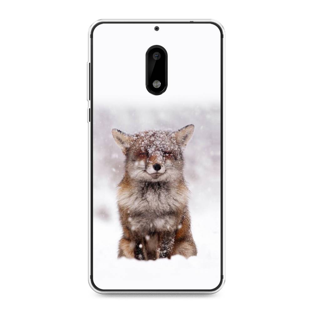 

Чехол на Nokia 6 "Зимняя лиса", Белый;серый;коричневый, 120350-1