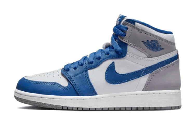 

Кеды унисекс Jordan Air Jordan 1 High OG True Blue GS белые 36 EU, Белый, Air Jordan 1 High OG True Blue GS