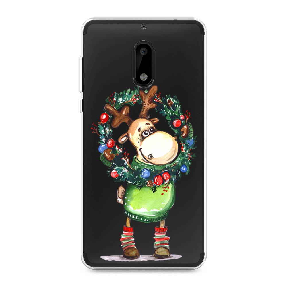 

Чехол на Nokia 6 "Олень с новогодним венком", 120350-4